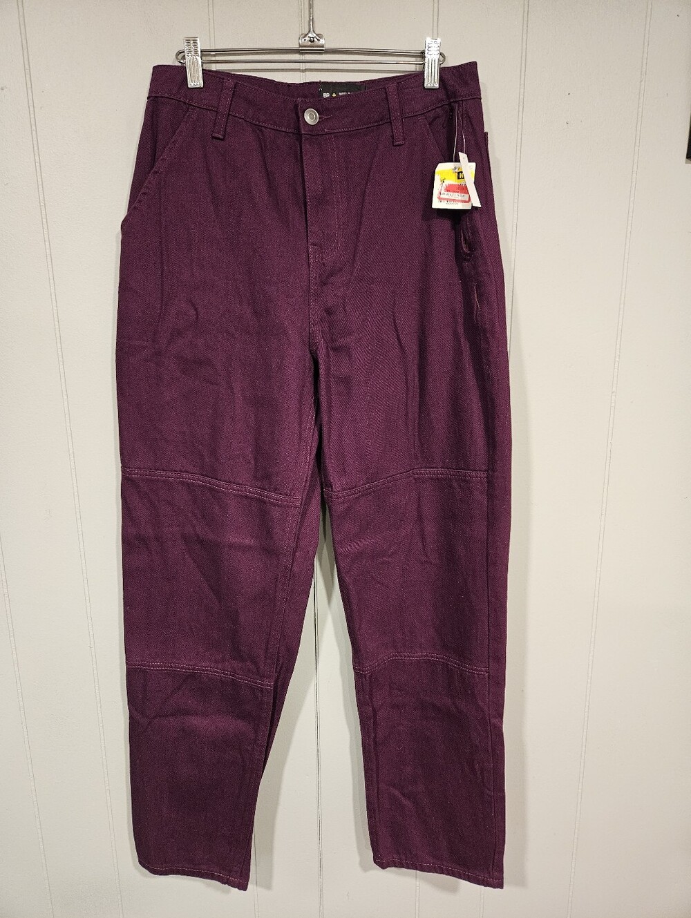 BP + Wildfang Purple Double Knee Carpenter Utility Pants 28x30 Size 6 Cotton NEW